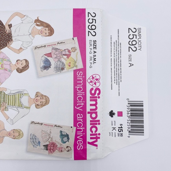 Simplicity 2592 Apron Sewing Pattern Size A S-M-L - Picture 3 of 7